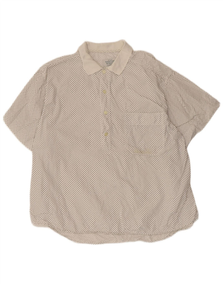 Benetton Herre Kortærmet Pullover Shirt Medium White Spotted Bomuld