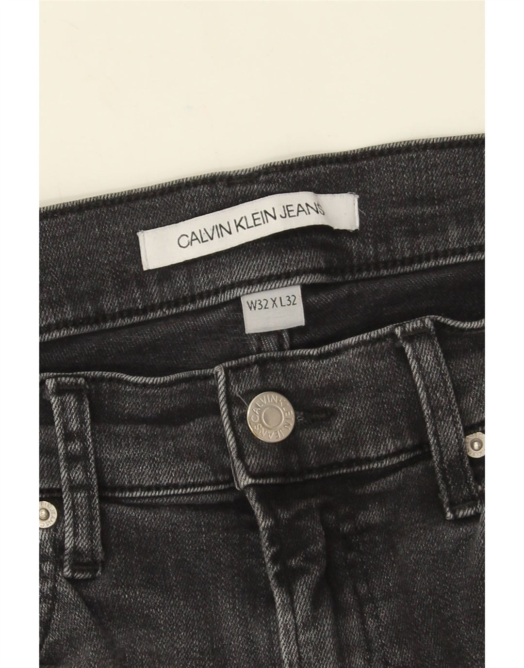 Calvin Klein Herre Slim Jeans W32 L32 Sort Bomuld