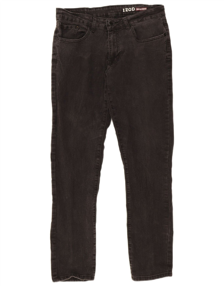 Izod Dame Stretch Straight Jeans W32 L32 Grå Bomuld