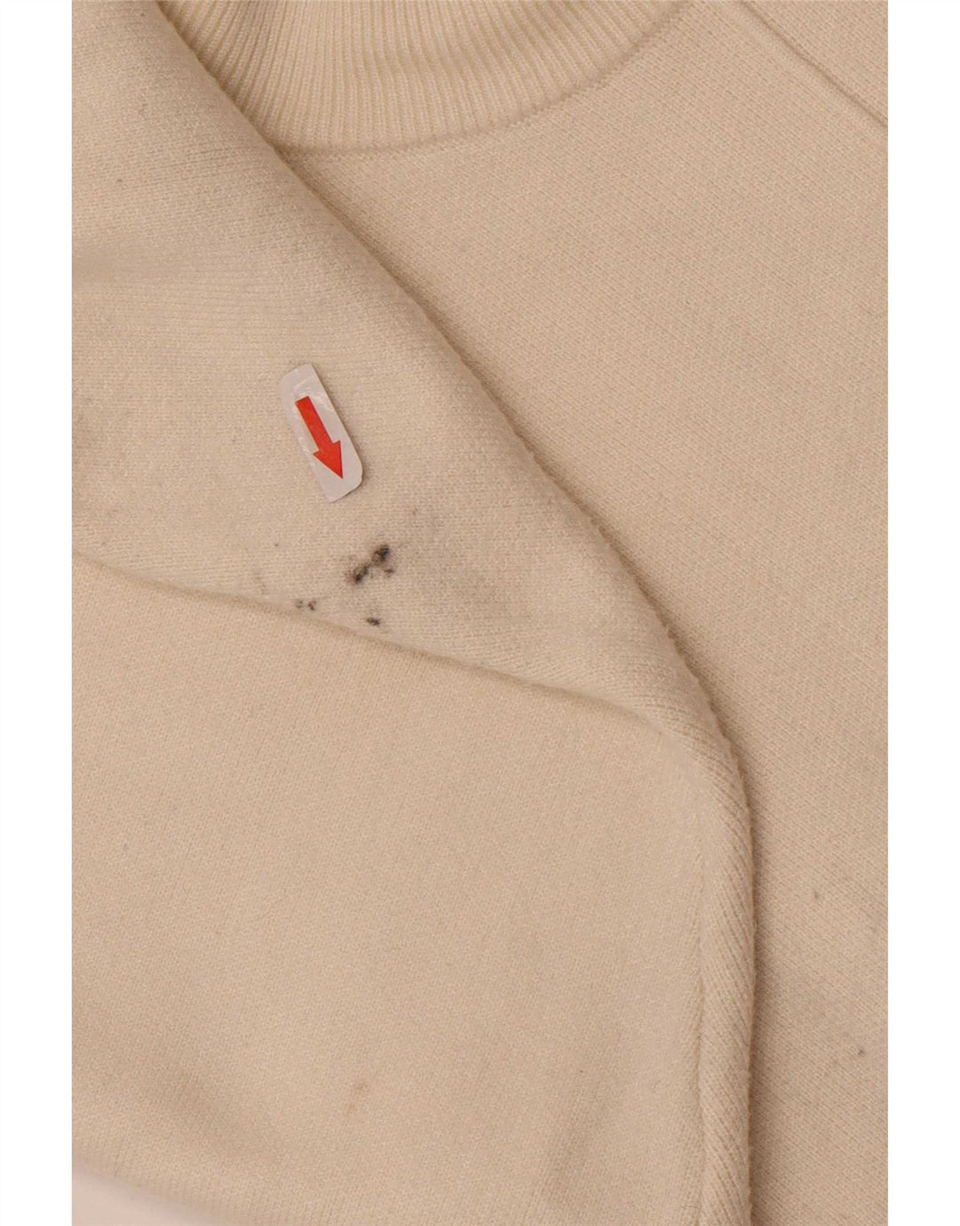 Zara Dame Oversized Crew Neck Jumper Sweater UK 10 Small Beige Viscose