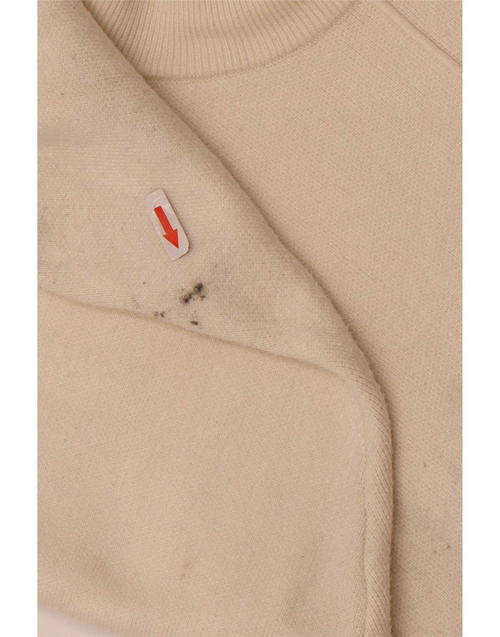 Zara Dame Oversized Crew Neck Jumper Sweater UK 10 Small Beige Viscose