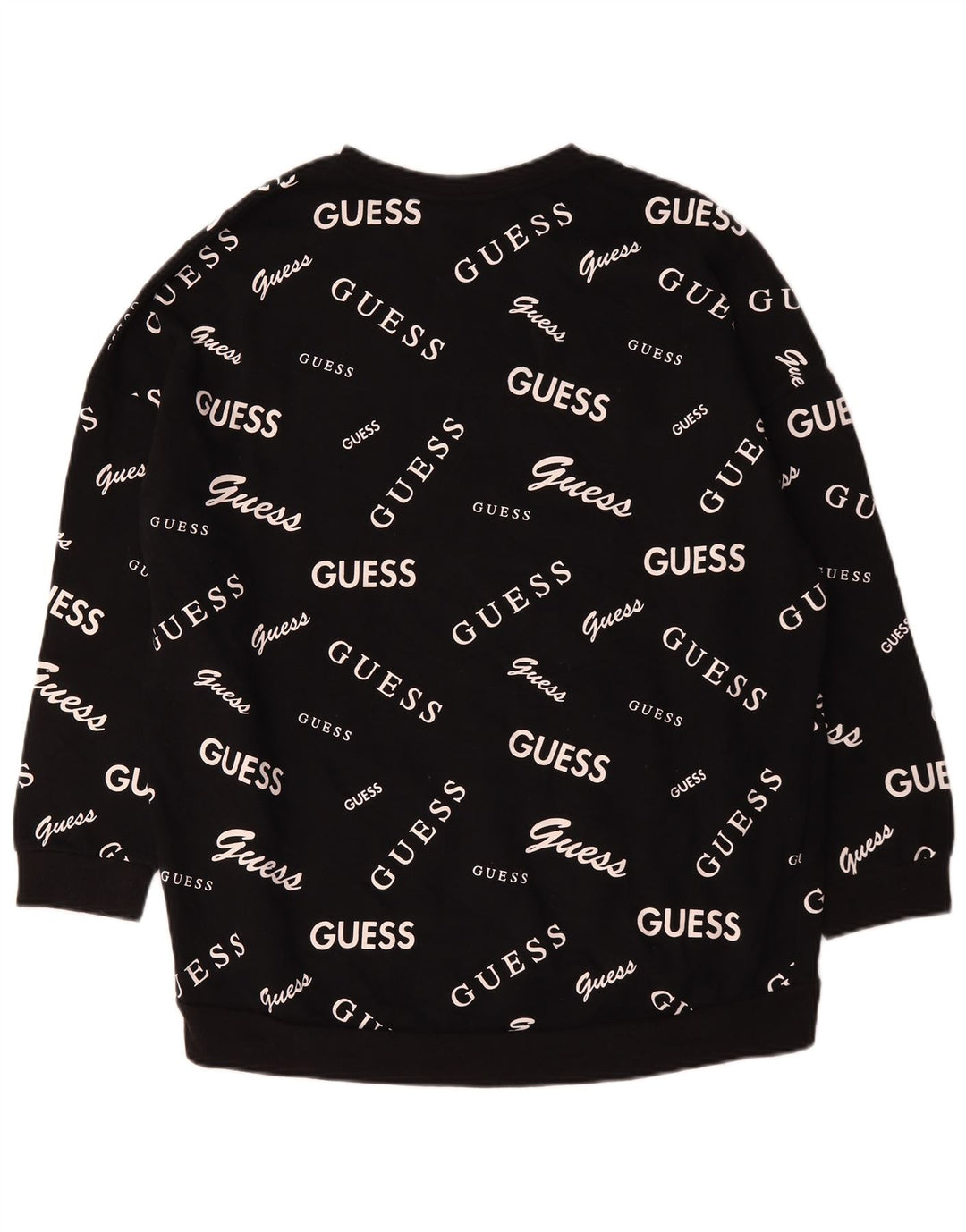 Guess Womens Grafisk Oversized Sweatshirt Jumper UK 18 XL Sort Bomuld