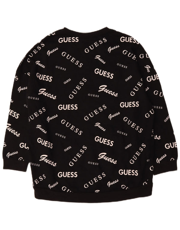 Guess Womens Grafisk Oversized Sweatshirt Jumper UK 18 XL Sort Bomuld