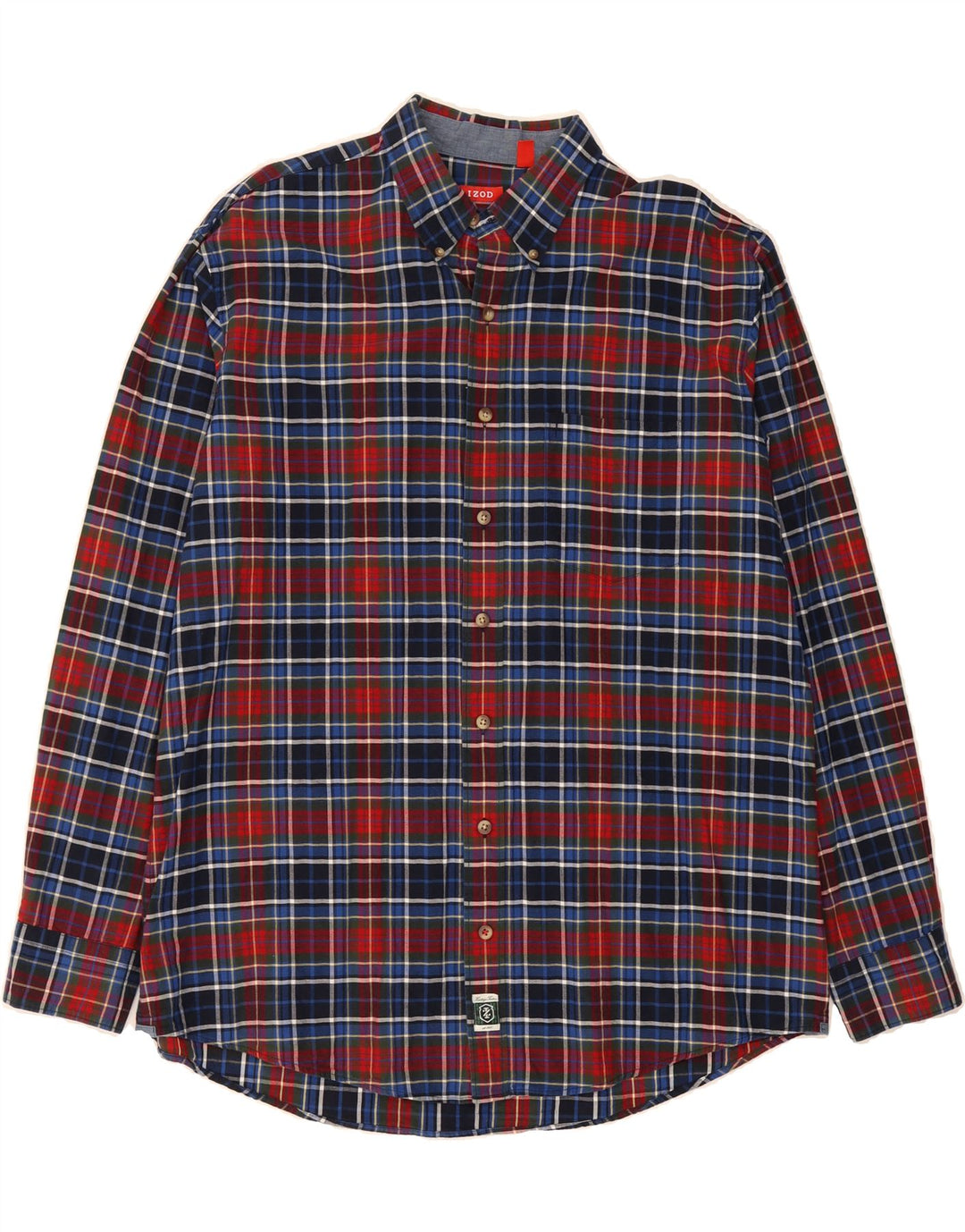 IZOD Mens Big & Tall Flannel Shirt XL Red Check Cotton Vintage Izod and Second-Hand Izod from Messina Hembry 