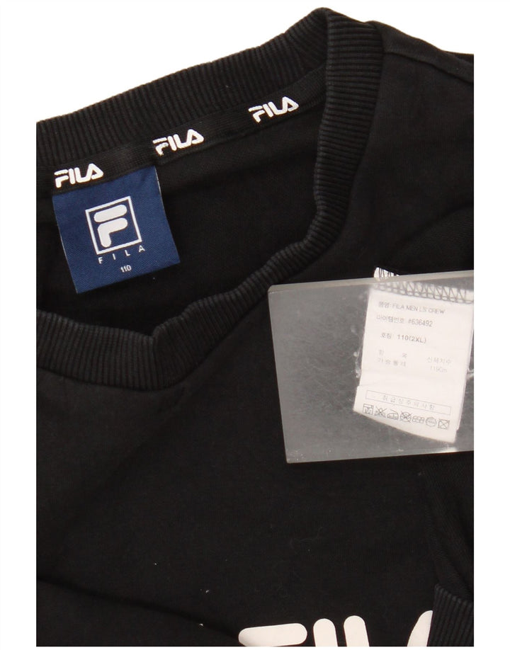 Fila Herre Grafisk Sweatshirt Jumper 2XL Sort