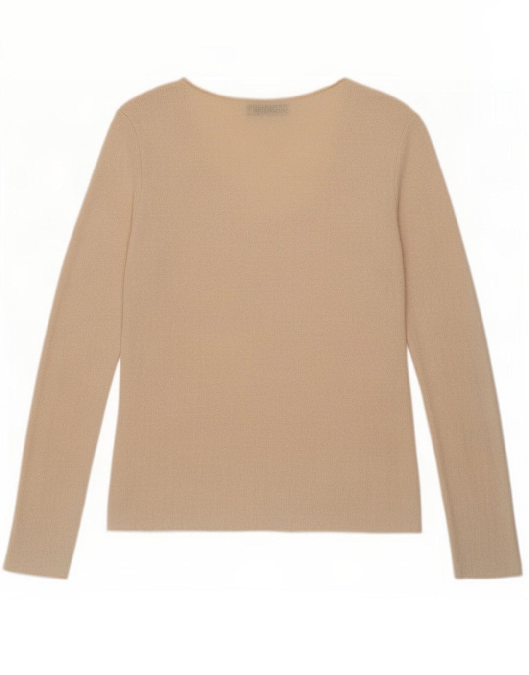 Zara Dame Top Langærmet UK 10 Small Beige Viscose