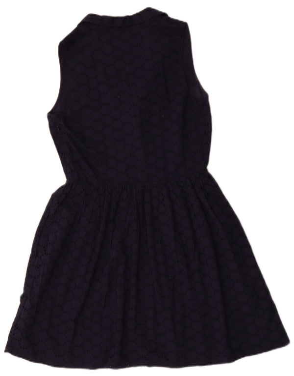 Jack Wills Dame Ærmeløs A-Line Kjole UK 10 Small Navy Blue Cotton