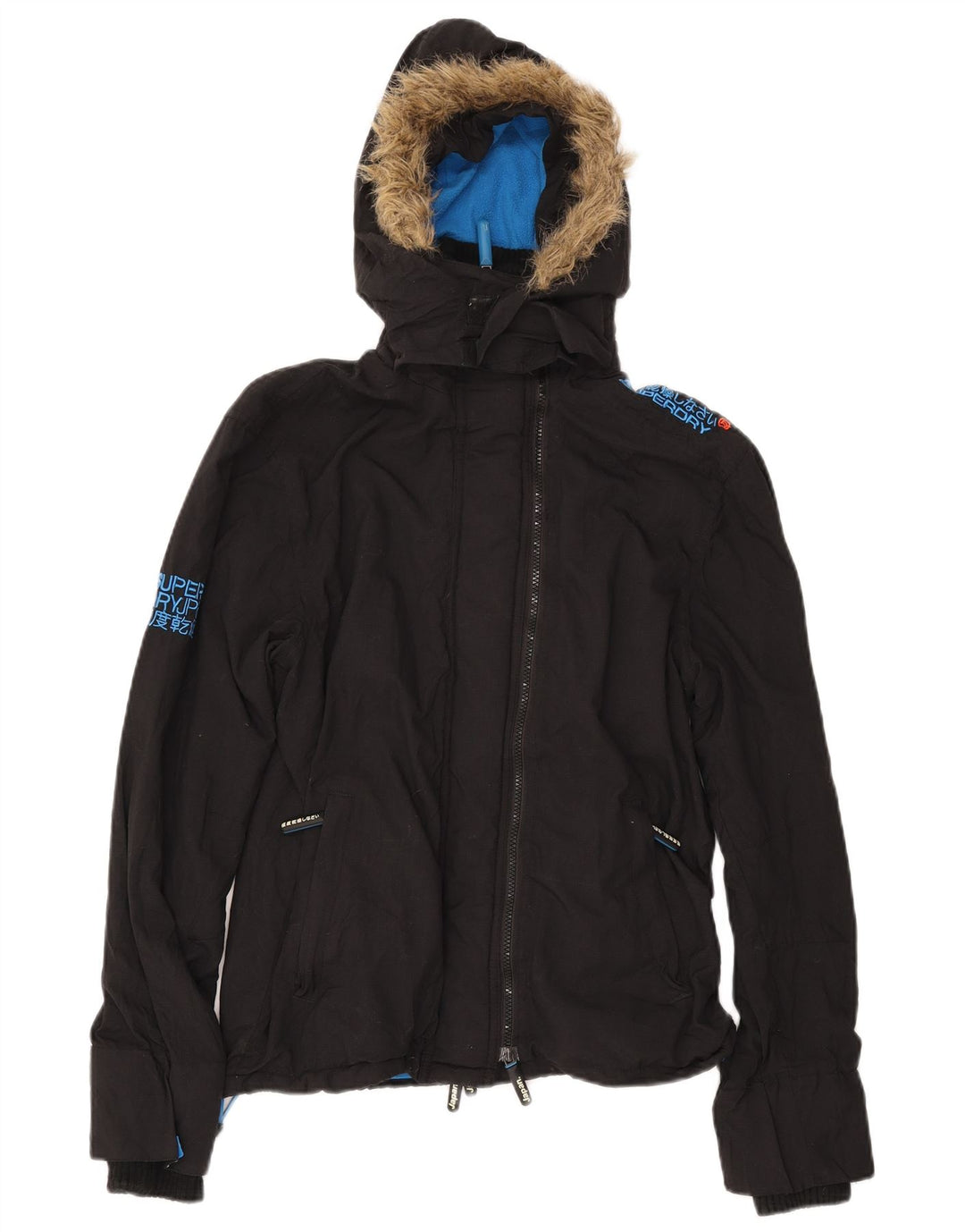 SUPERDRY Windcheater hættejakke til mænd UK 38 Medium Sort