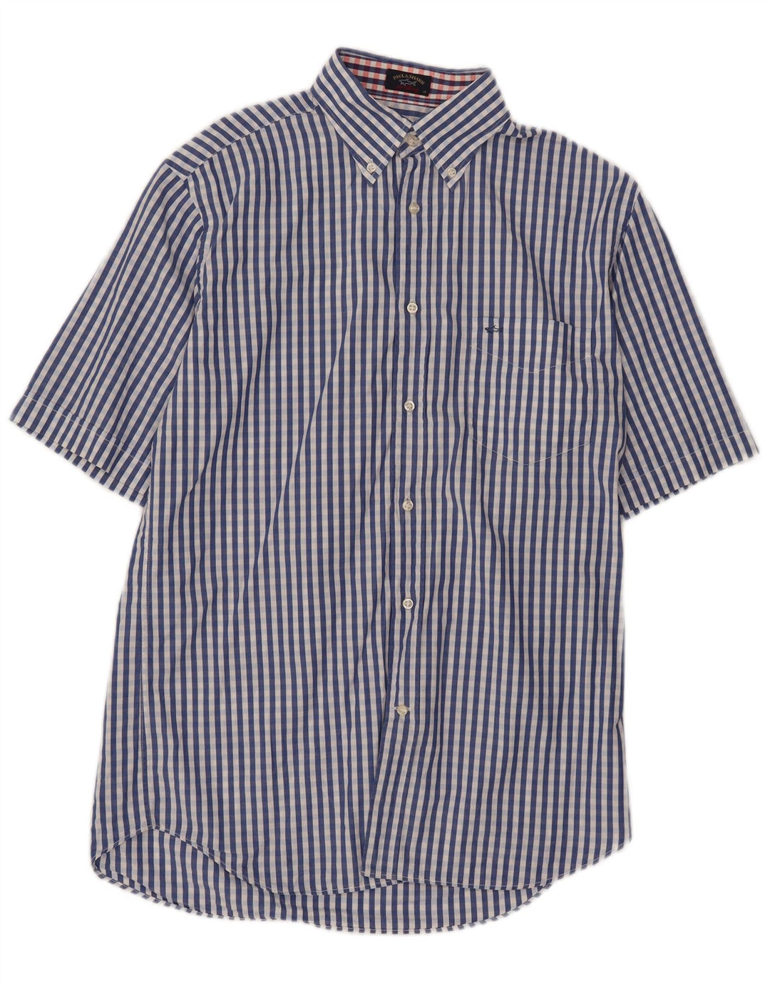 Paul & Shark Herre Yachting kortærmet skjorte størrelse 40 Medium Blue Gingham