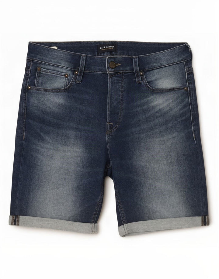 Jack & Jones denimshorts til mænd Small W32 blå bomuld