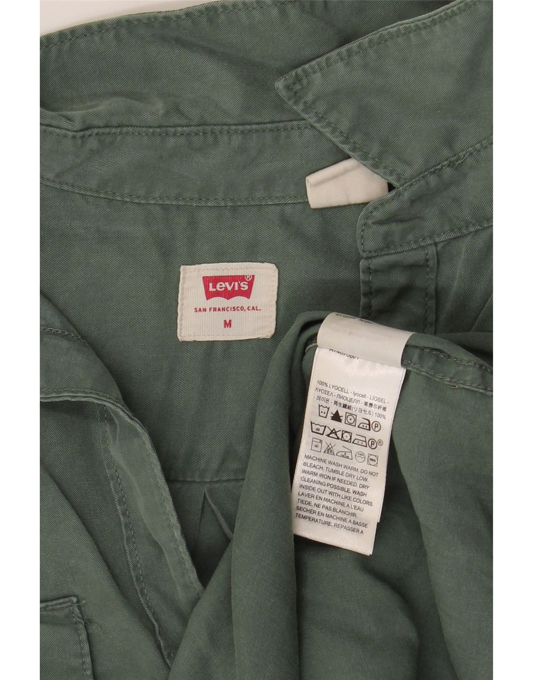 LEVI'S Dameskjorte UK 14 Medium Green Lyocell