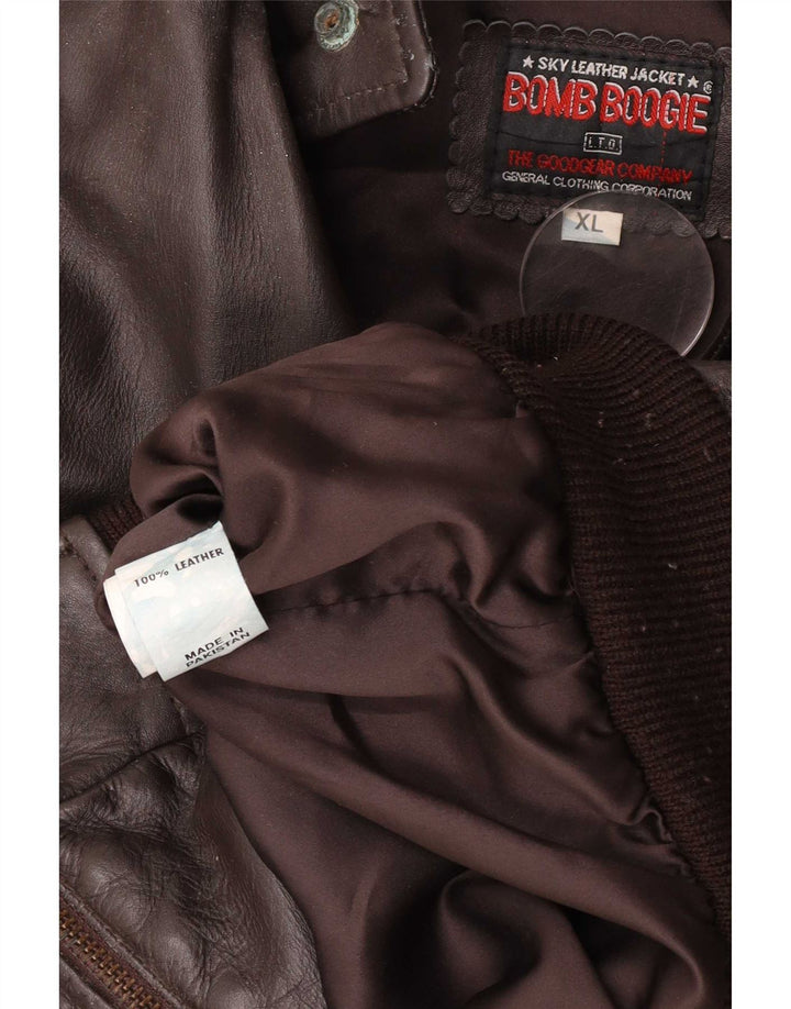 Bomb Boogie Herre læder Flight Aviator Jacket UK 42 XL Brun