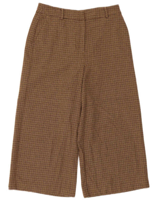 Boden Womens Cropped Trousers UK 12 Medium W30 L23 Brown Houndstooth