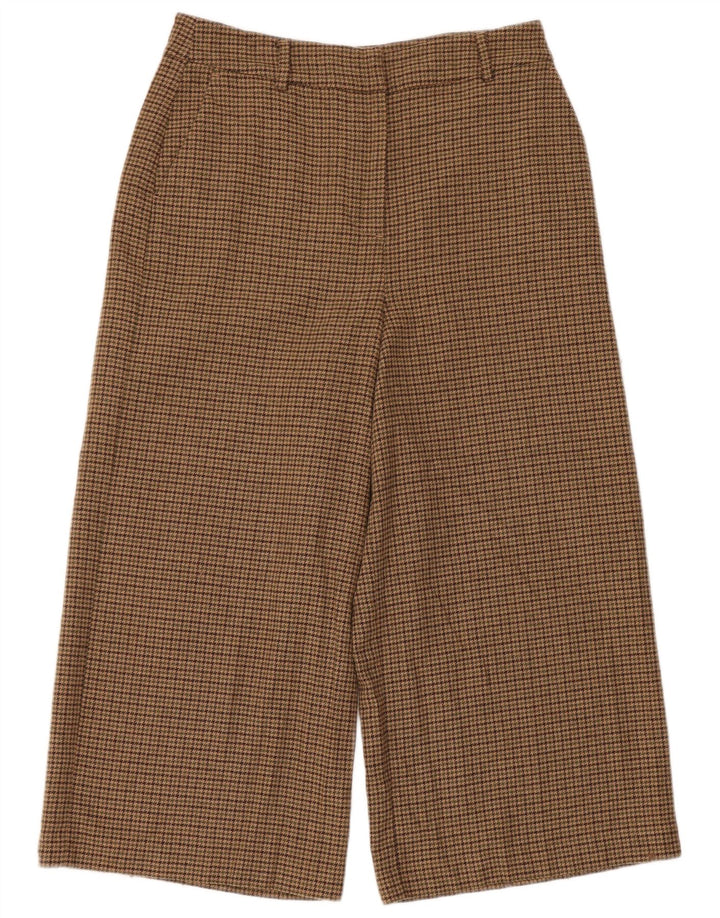 Boden Womens Cropped Trousers UK 12 Medium W30 L23 Brown Houndstooth