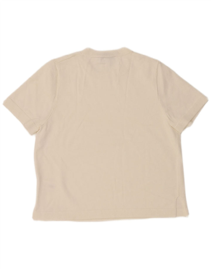 Zara T-Shirt Top UK 14 Medium White Viscose