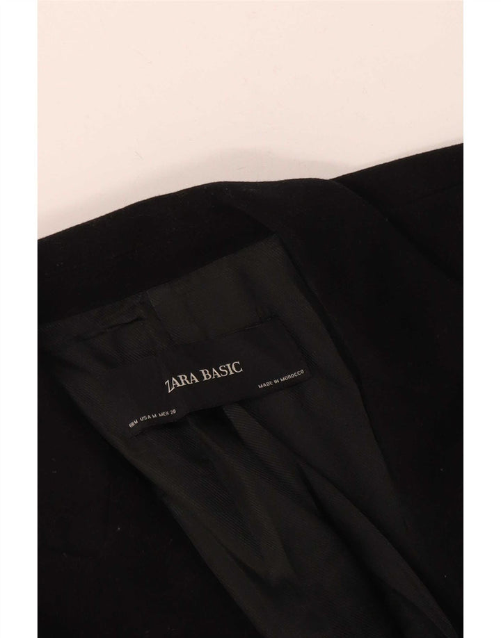 Zara Dame Dobbeltradet Blazer Jacket UK 12 Medium Sort