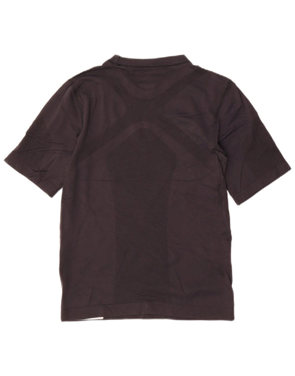 Adidas Dame T-Shirt Top UK 14 Stor Sort Colourblock Polyamid Sports