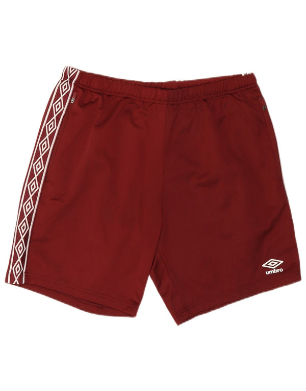 Umbro Herre Graphic Sports Shorts Large Burgundy Polyester