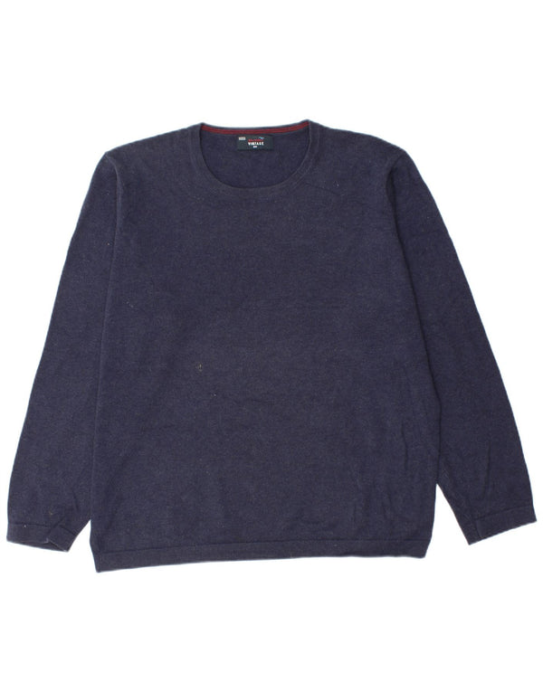 Marks & Spencer Herre Blue Harbor Crew Neck Jumper Sweater Large Navy Blue