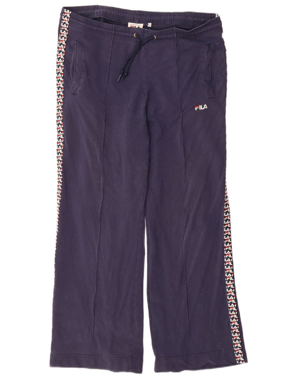 Fila Graphic Tracksuit Bukser til kvinder UK 10 Small Navy Blue Cotton