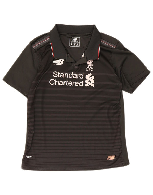 New Balance Boys Liverpool grafisk polotrøje 6-7 år Gråstribet