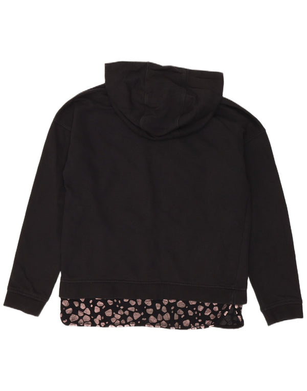 Emporio Armani Dame Hoodie Jumper UK 10 Small Black Animal Print