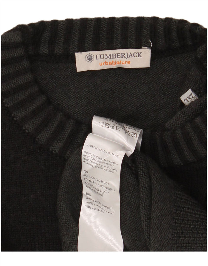 LUMBERJACK Herre Crew Neck Jumper Sweater 2XL Grå Akryl