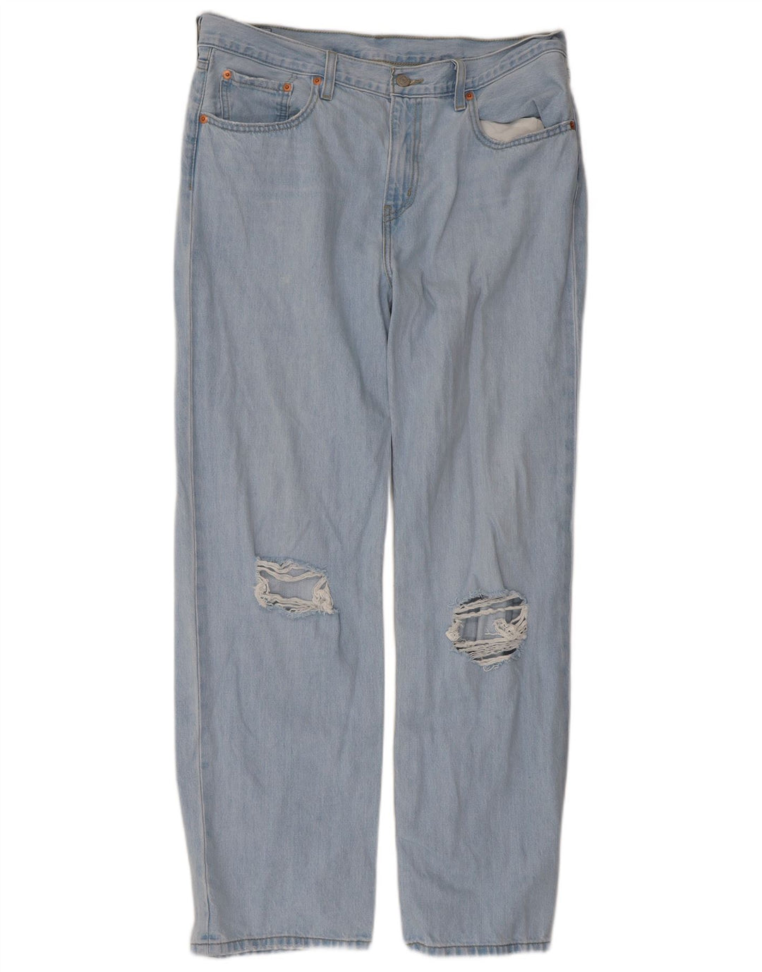 Levi's Men Distressed Straight Jeans W36 L30 Blå
