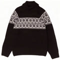 Marks & Spencer Herre Roll Neck Jumper Sweater Large Black Fair Isle Akryl