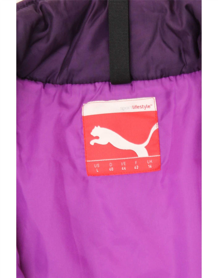 Puma polstret jakke til kvinder UK 14 Stor lilla polyester