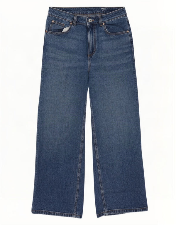 Marks & Spencer Dame Jeans med brede ben UK 12 Medium W30 L28 Blå Bomuld