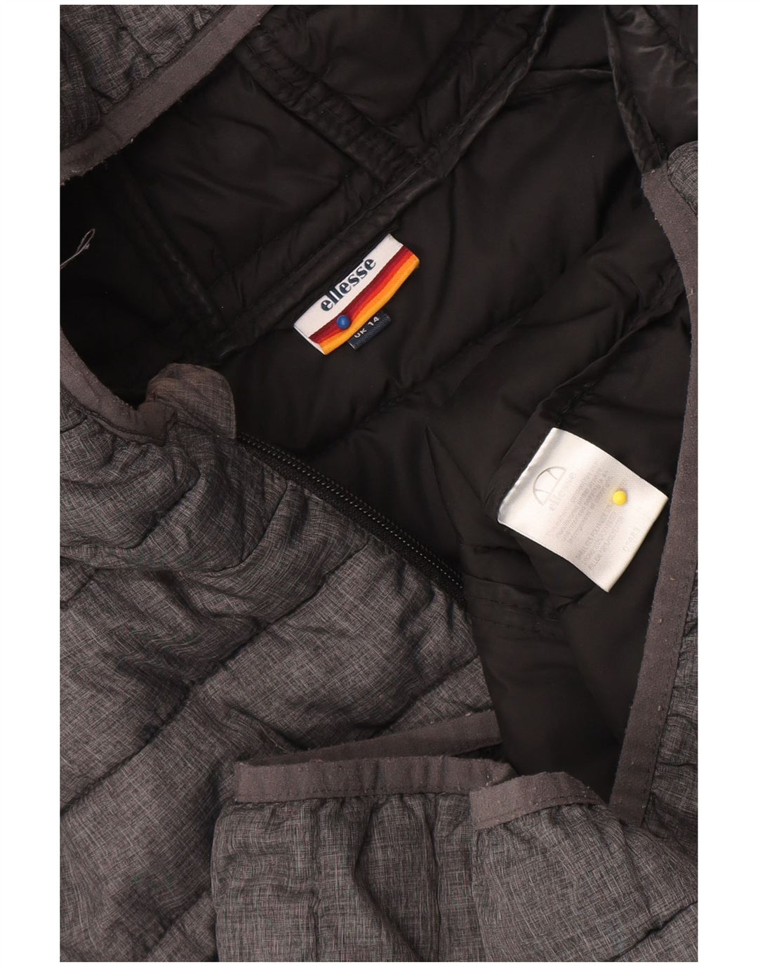 Ellesse Dame Hætte Polstret Jakke UK 14 Medium Grey Polyamid Sports