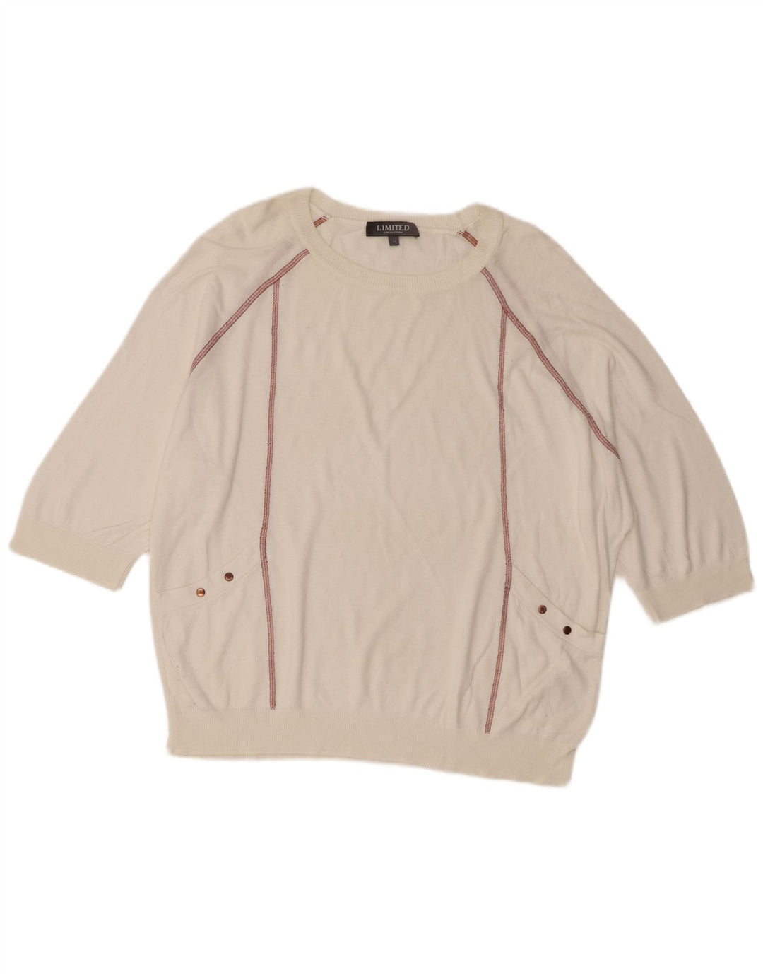 Marks & Spencer Dame Boat Neck Jumper Sweater UK 14 Large White