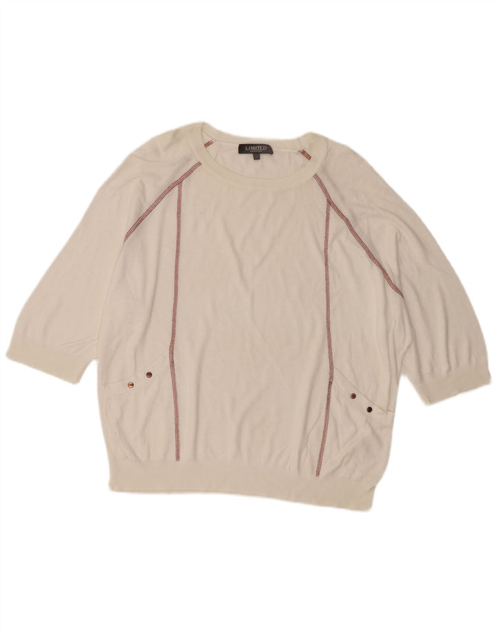 Marks & Spencer Dame Boat Neck Jumper Sweater UK 14 Large White