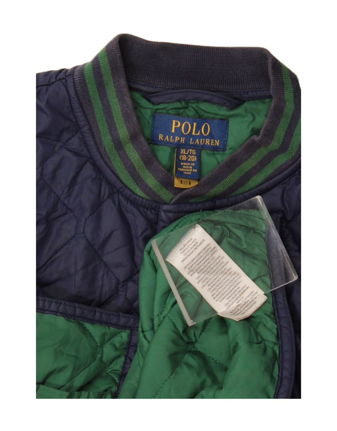 Polo Ralph Lauren drenge quiltet jakke 15-16 år XL marineblå polyester