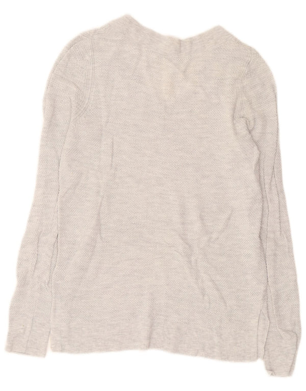 Gap Womens V-hals sweater UK 10 Small Grey Flecked Bomuld