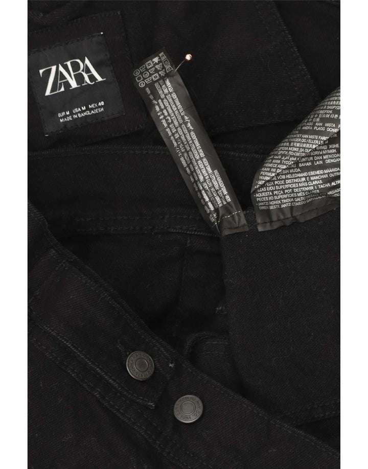 Zara Herre denimjakke UK 38 Medium Sort Bomuld