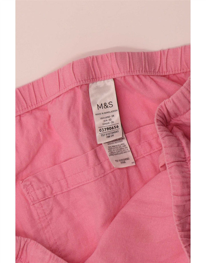 Marks & Spencer Bermuda-shorts til kvinder 4XL W48 Pink Linen