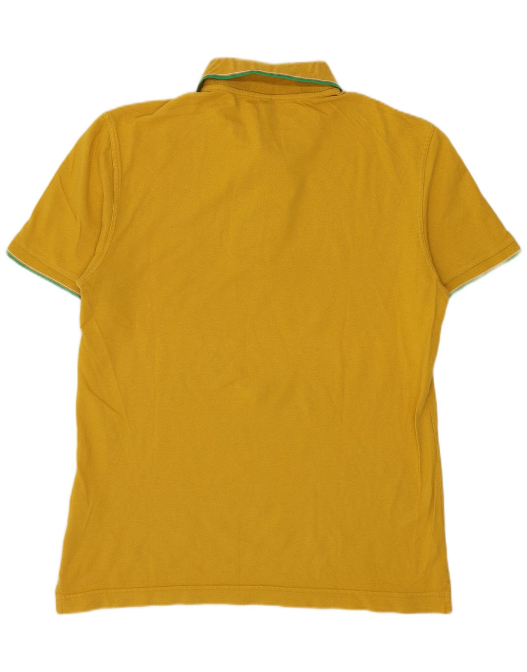 BENETTON Herre poloshirt Lille gul bomuld