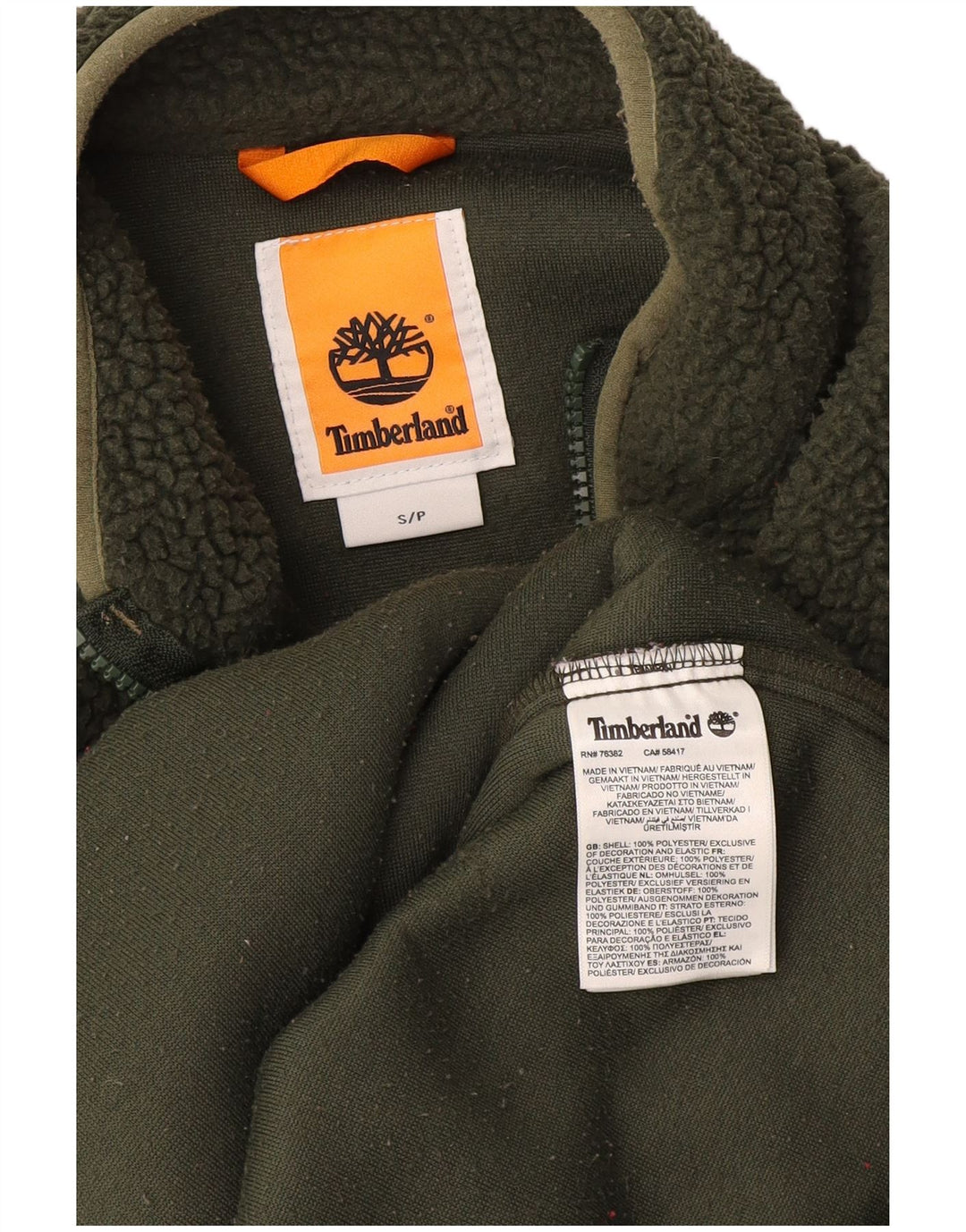 Timberland Herre Fleece Jumper med lynlås, lille grøn polyester