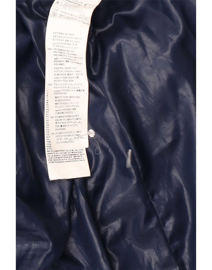 Benetton Dame Hooded Polstret Frakke IT 42 Medium Navy Blue Polyamide