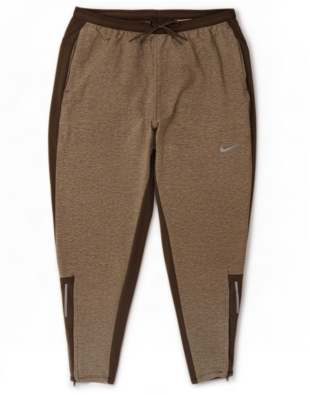 Nike herre Therma-Fit træningsdragt bukser, store grå flækkede polyester