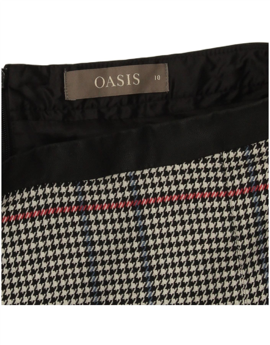 Oasis Dame Mini Nederdel UK 10 Small W28 Grå Houndstooth Polyester