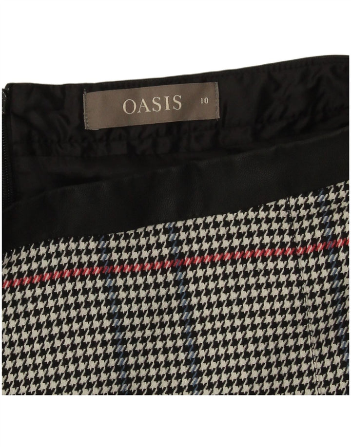 Oasis Dame Mini Nederdel UK 10 Small W28 Grå Houndstooth Polyester