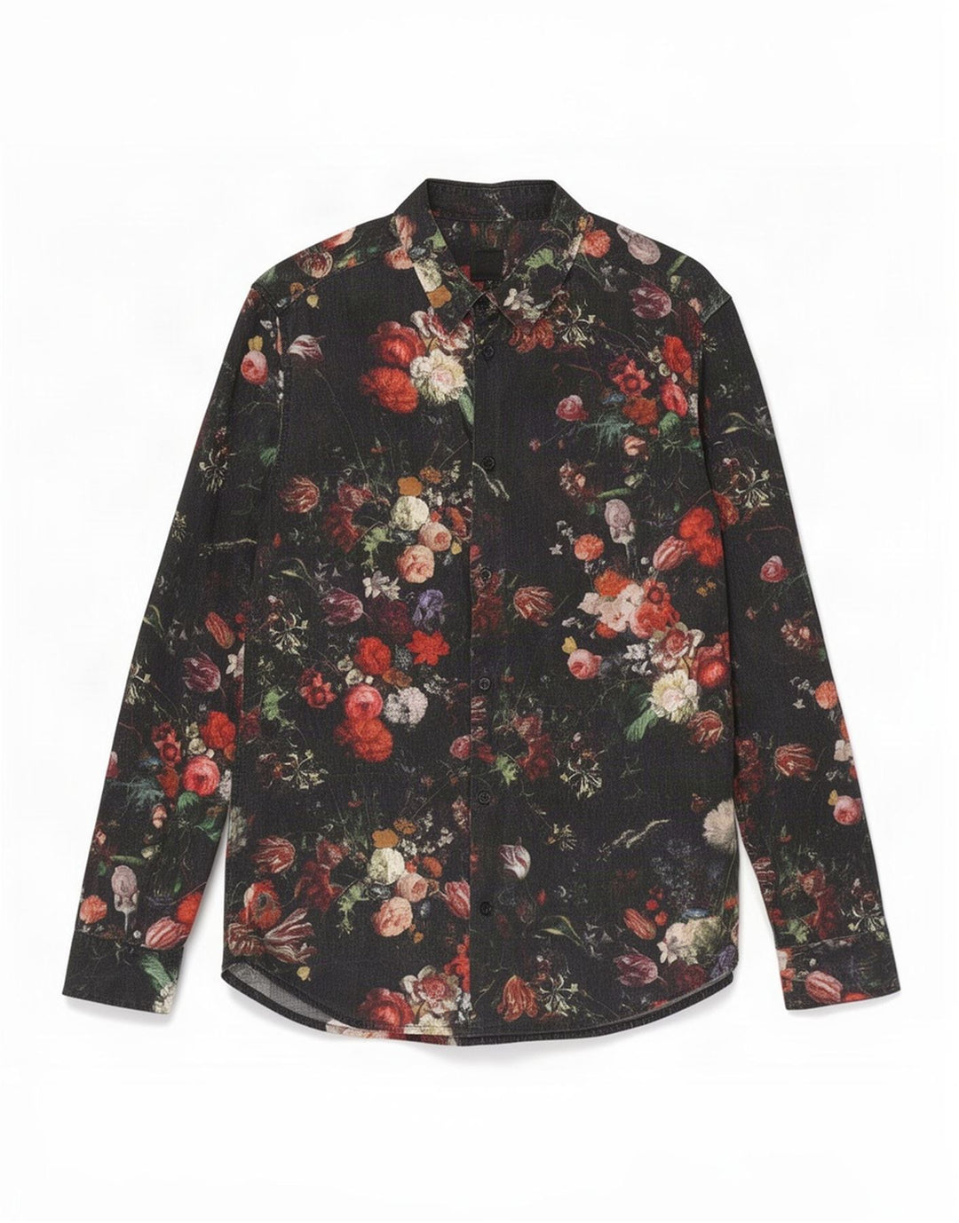 H&M Herreskjorte Medium Sort Floral