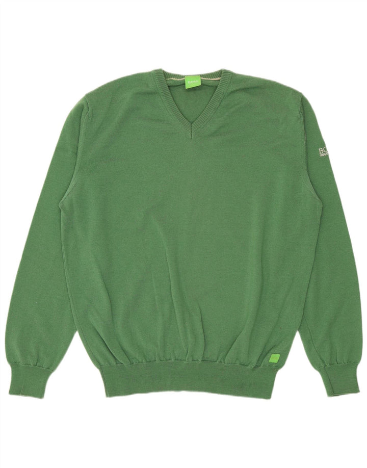 HUGO BOSS Herre V-hals sweater Stor Grøn