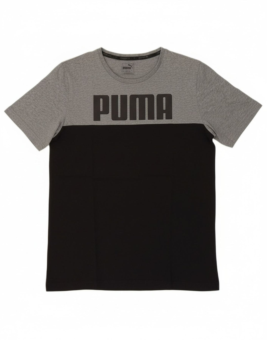 PUMA Mens Graphic T-Shirt Top Medium Black Colourblock