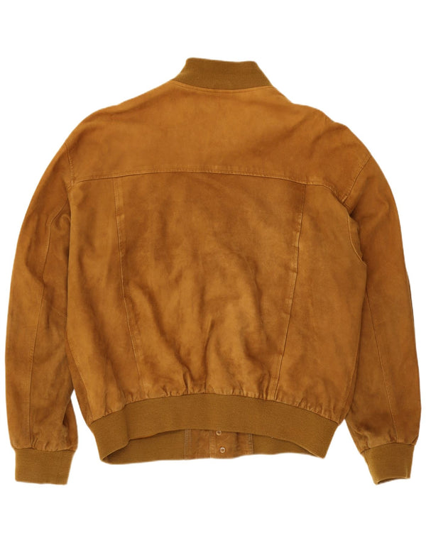 Zarro Herre Ruskind Bomber Jacket UK 44 2XL Beige Læder