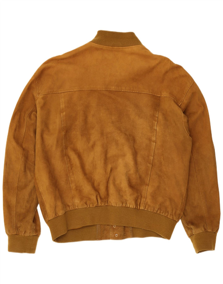 Zarro Herre Ruskind Bomber Jacket UK 44 2XL Beige Læder