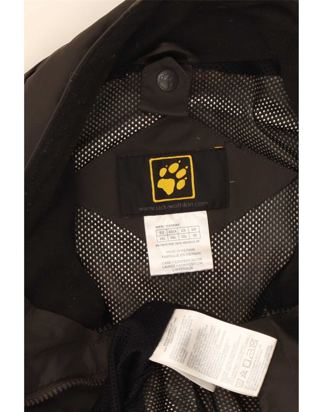 Jack Wolfskin Regnjakke til mænd UK 50 3XL Khaki Colourblock Polyamid
